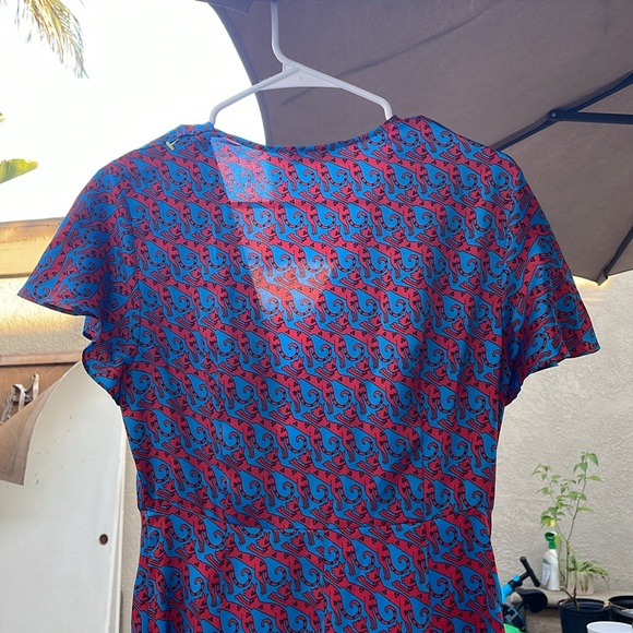 Sandro | Catny Silk-satin Midi Dress in Blue - Picture 7 of 10